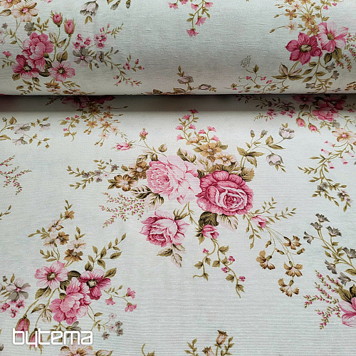 Tissu décoratif ROSE RAKEL crème