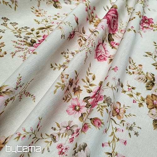 Tissu décoratif ROSE RAKEL crème