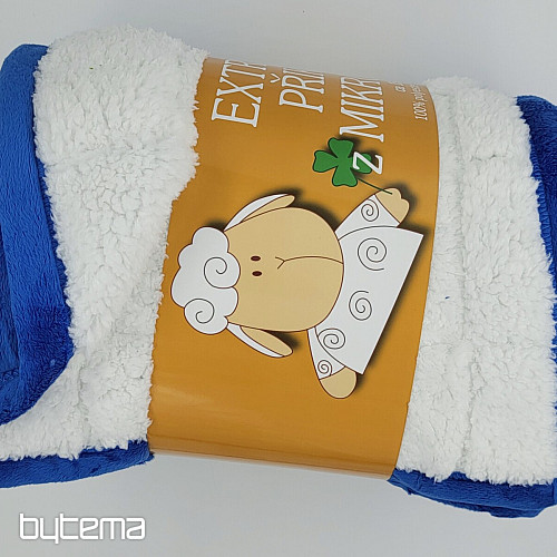couverture microfibre EXTRA DOUCE MOUTON point bleu