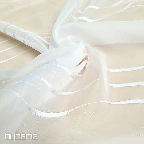 Rideau blanc de luxe brodé GERSTER 195/0001