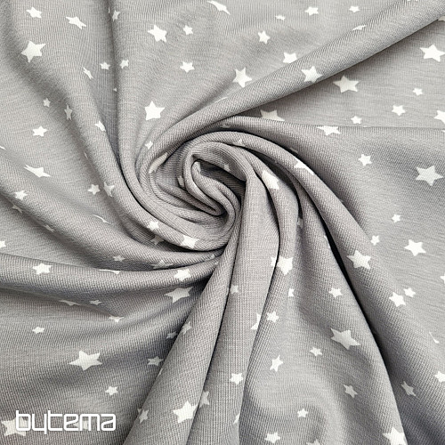Maille de coton ZETOILE STARS GRIS
