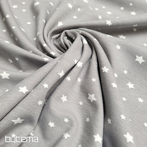 Maille de coton ZETOILE STARS GRIS