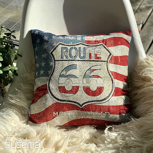 Housse de coussin tapisserie ROUTE 66