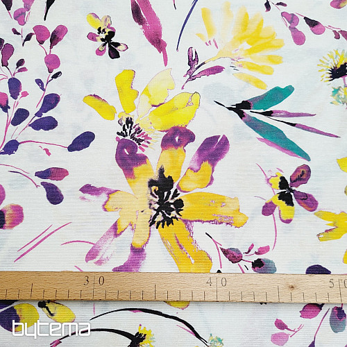 Tissu déco ALENA fleurs lilas