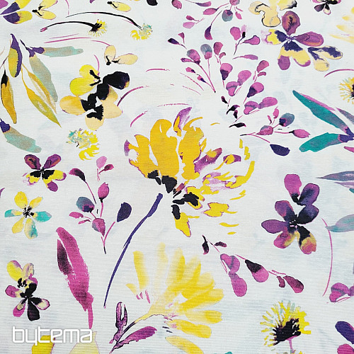 Tissu déco ALENA fleurs lilas