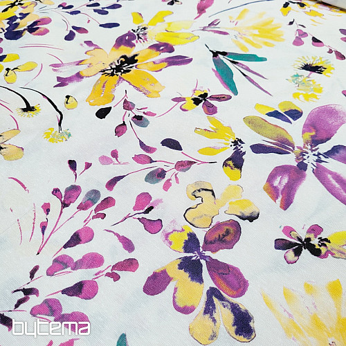 Tissu déco ALENA fleurs lilas