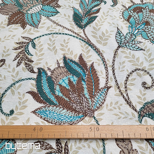 Tissu décoratif DORKA turquoise