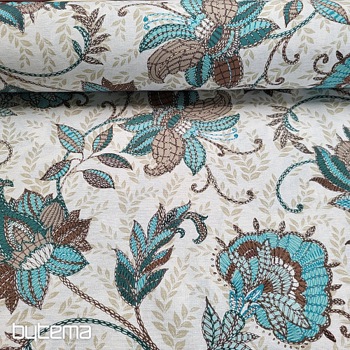 Tissu décoratif DORKA turquoise