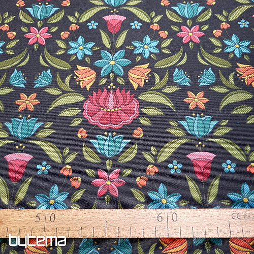 Tissu déco MARIE noir