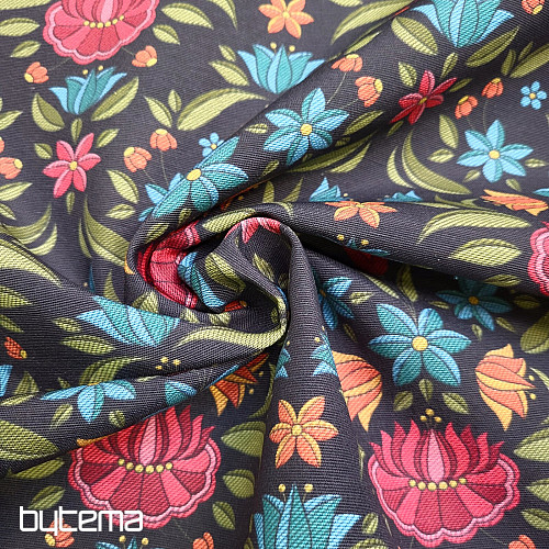 Tissu déco MARIE noir