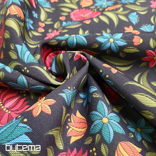 Tissu déco MARIE noir