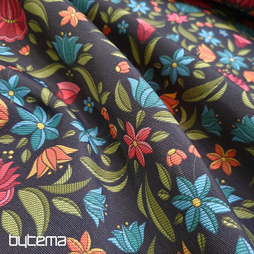 Tissu déco MARIE noir