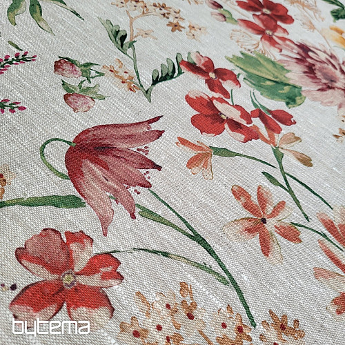 Tissu lin FLEURS DE PRÉS