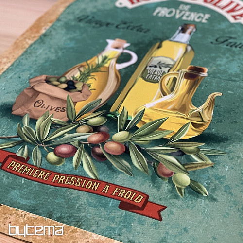 Torchon design rétro HUILE D&#39;OLIVE