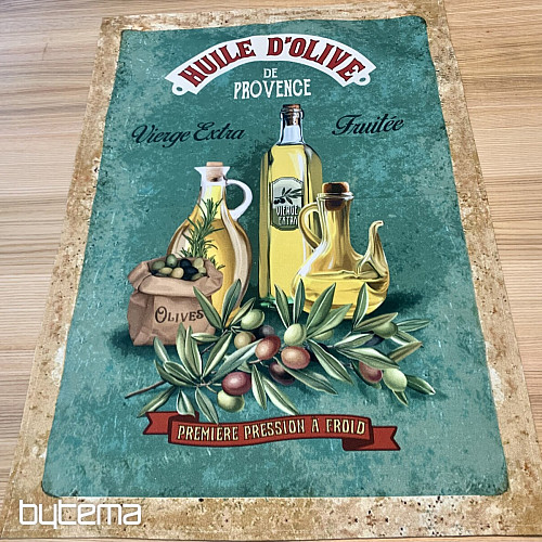 Torchon design rétro HUILE D&#39;OLIVE