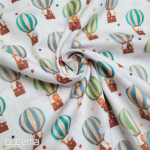 Satin de coton pour enfants, impression numérique FLYING BALLOONS
