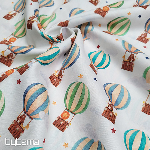 Satin de coton pour enfants, impression numérique FLYING BALLOONS