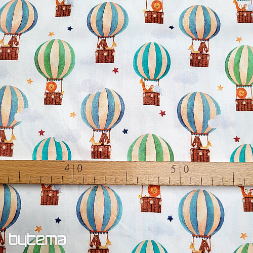 Satin de coton pour enfants, impression numérique FLYING BALLOONS