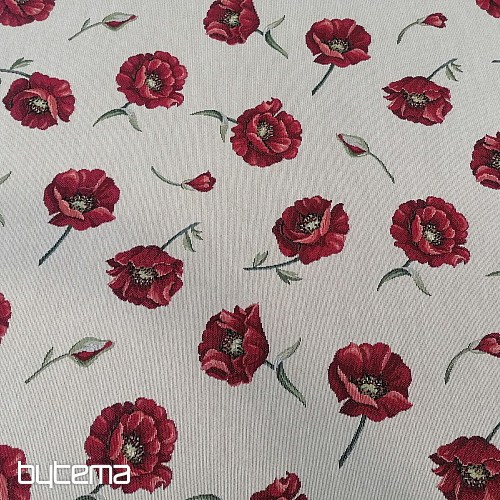 Tissu à tapisserie LOUP COQUELICOT