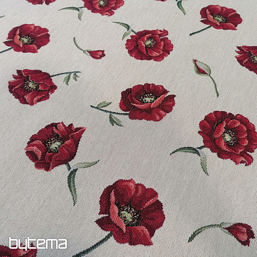 Tissu à tapisserie LOUP COQUELICOT
