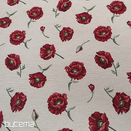 Tissu à tapisserie LOUP COQUELICOT