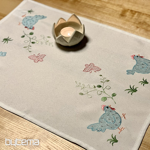 Nappes et foulards brodés SLEPIČKY bleu