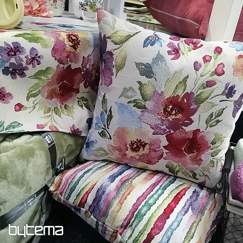 Housse de coussin tapisserie FLEURS PASTEL