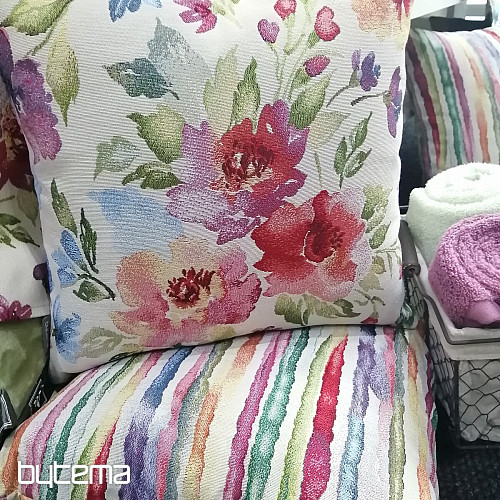 Housse de coussin tapisserie FLEURS PASTEL