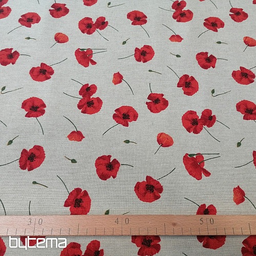 Tissu déco coquelicot POPPY