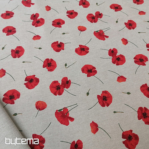 Tissu déco coquelicot POPPY