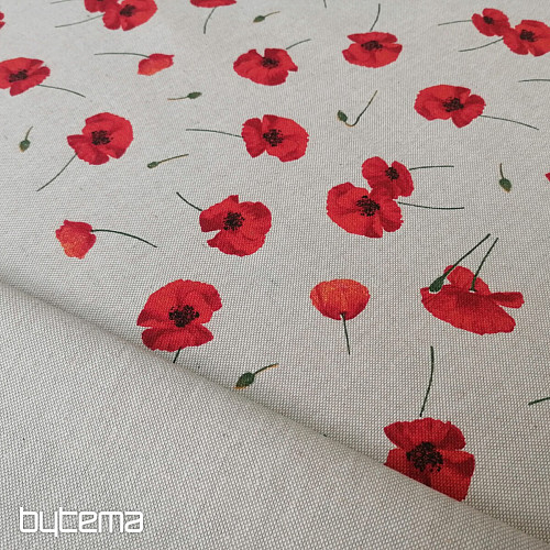 Tissu déco coquelicot POPPY