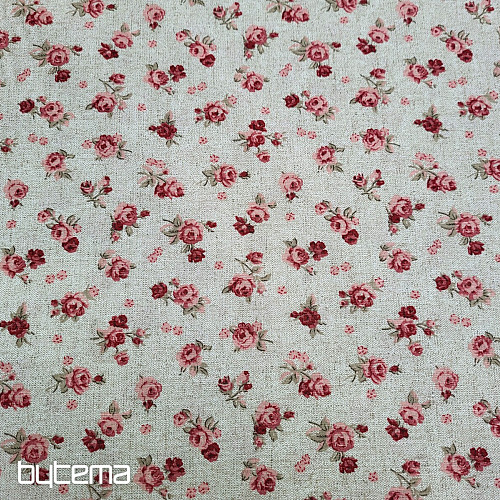 Tissu déco ROSE rouge