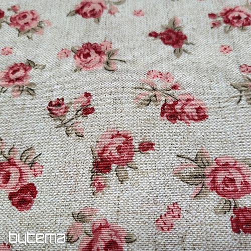 Tissu déco ROSE rouge