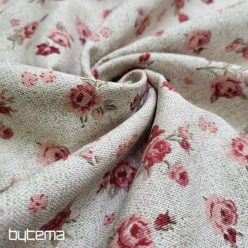 Tissu déco ROSE rouge