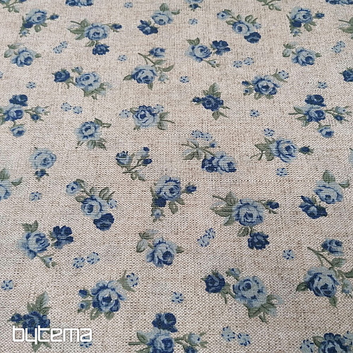 Tissu déco ROSE bleu