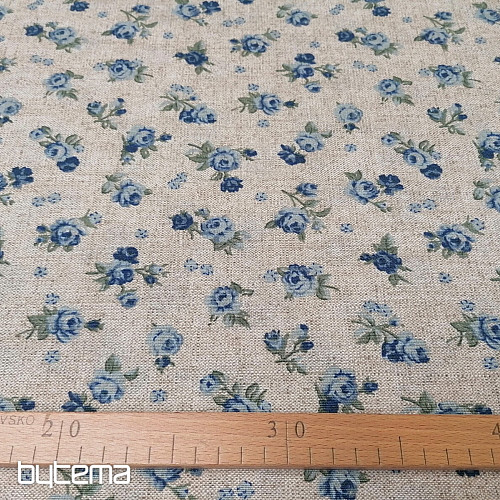 Tissu déco ROSE bleu