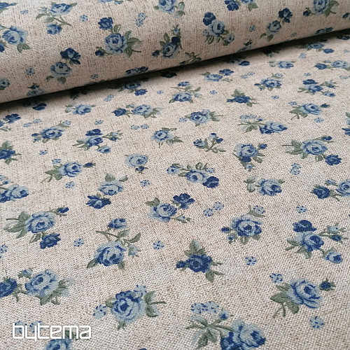 Tissu déco ROSE bleu