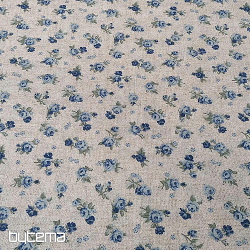 Tissu déco ROSE bleu