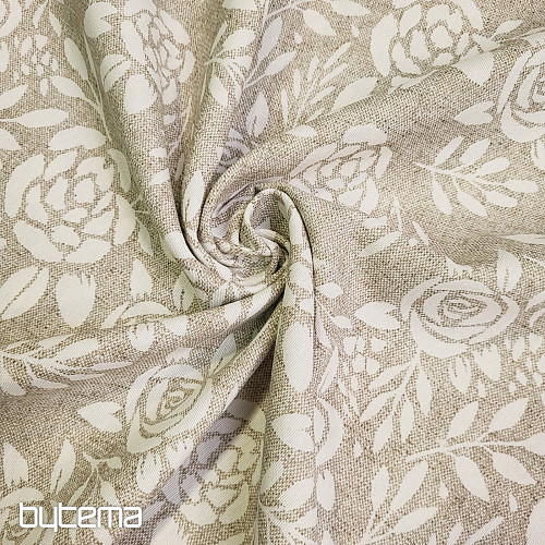 Tissu déco ROSE crème