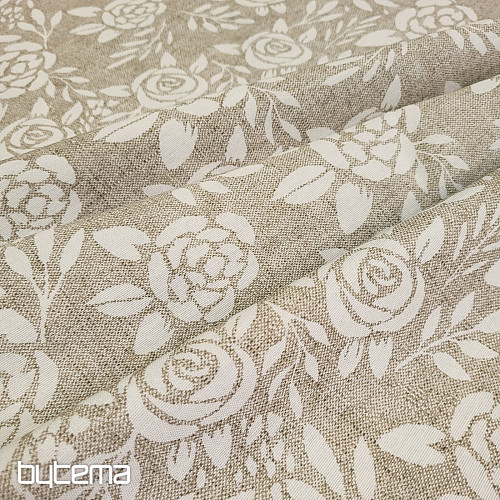 Tissu déco ROSE crème