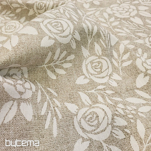 Tissu déco ROSE crème