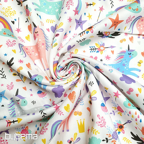 Satin de coton pour enfants LICORNES numérique