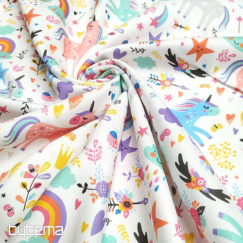 Satin de coton pour enfants LICORNES numérique