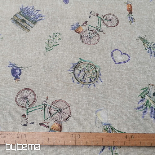 Tissu décoratif LAVANDE BICYCLE 2