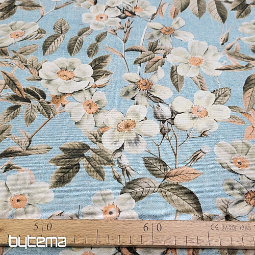 Tissu déco LEIRE turquoise