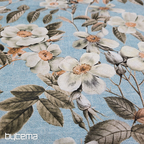 Tissu déco LEIRE turquoise