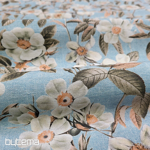 Tissu déco LEIRE turquoise