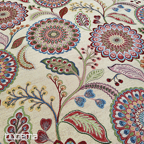 Tissu tapisserie ARCADIA MANDALA FLEURS