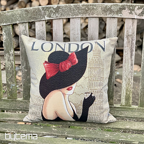 Housse de coussin tapisserie LADY LONDON