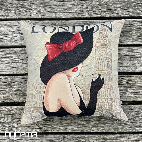 Housse de coussin tapisserie LADY LONDON